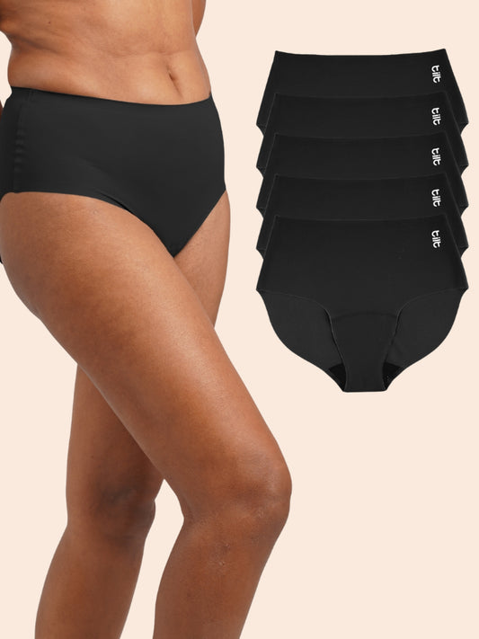 Pack of 5 - Moisture-Wicking Seamless Underwear - Aero Black