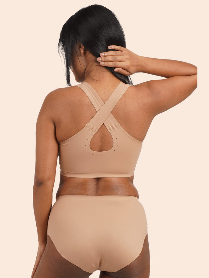 Tilt x Dr. Cuterus - Fursat Crossback Beige Bra and Seamless Beige Underwear Set