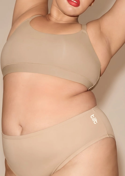 2 Pack - Beige Bamboo Absorbent Underwear