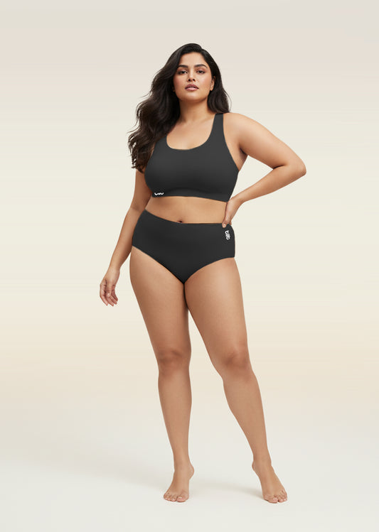 Black Set - Fursat Racerback Bra & Seamless Underwear