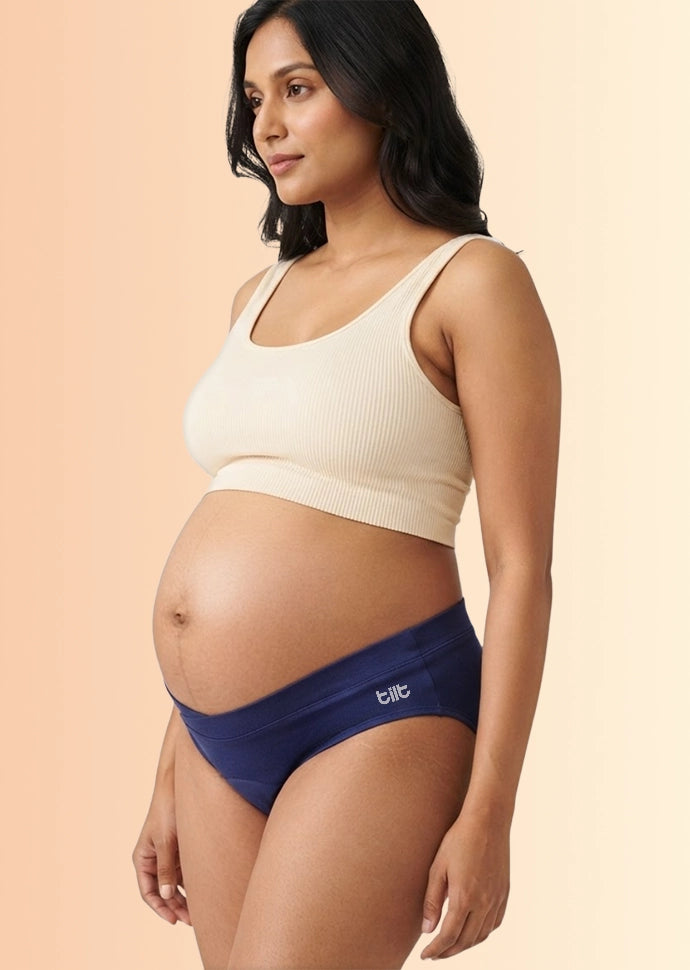 4 Pack - Leakproof Maternity Underwear Blue - Below Bump
