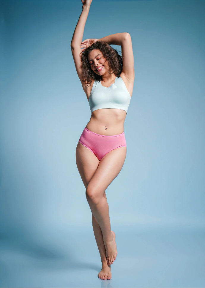 2 Pack - Pink Mid-waist Absorbent Underwear