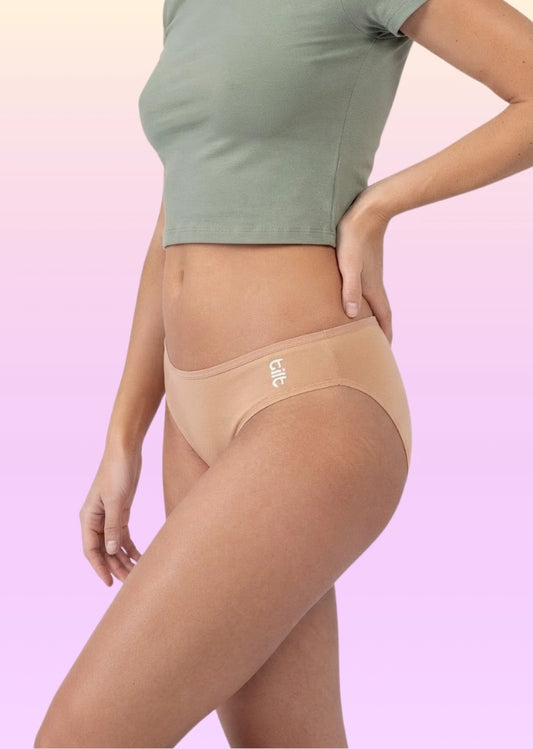 Teen! Low-waist Bamboo Absorbent Underwear - Beige