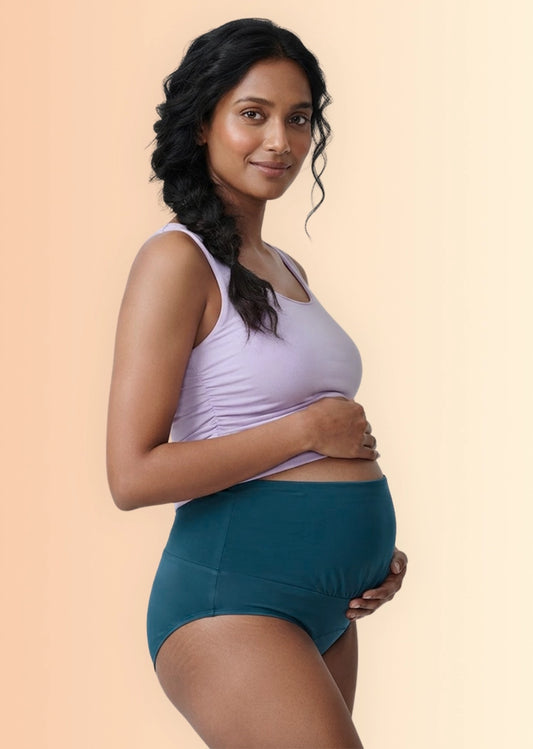 2 Pack - Leakproof Maternity Underwear Blue - Over Bump