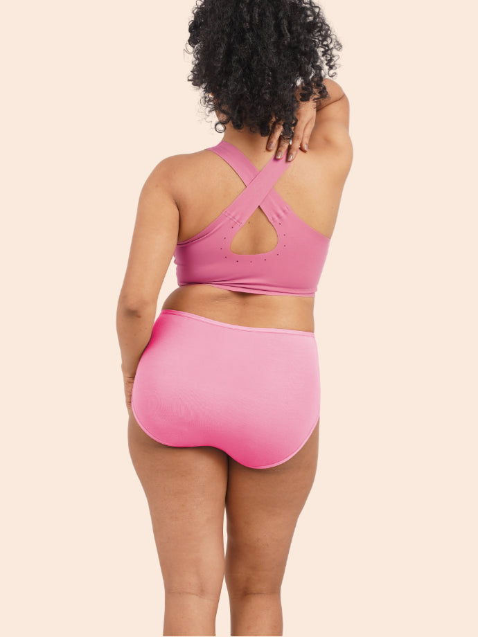 Tilt x Dr. Cuterus - Fursat Crossback Pink Bra and Modal Bubbles Pink Underwear Set