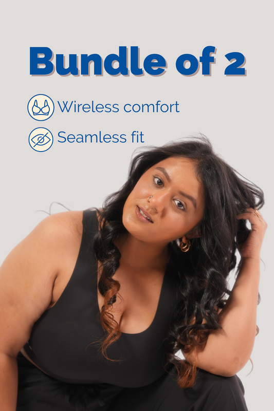 Black Womens Racerback Bra Bundle of 2 | Wireless Racerback Bra | Tilt Intimates