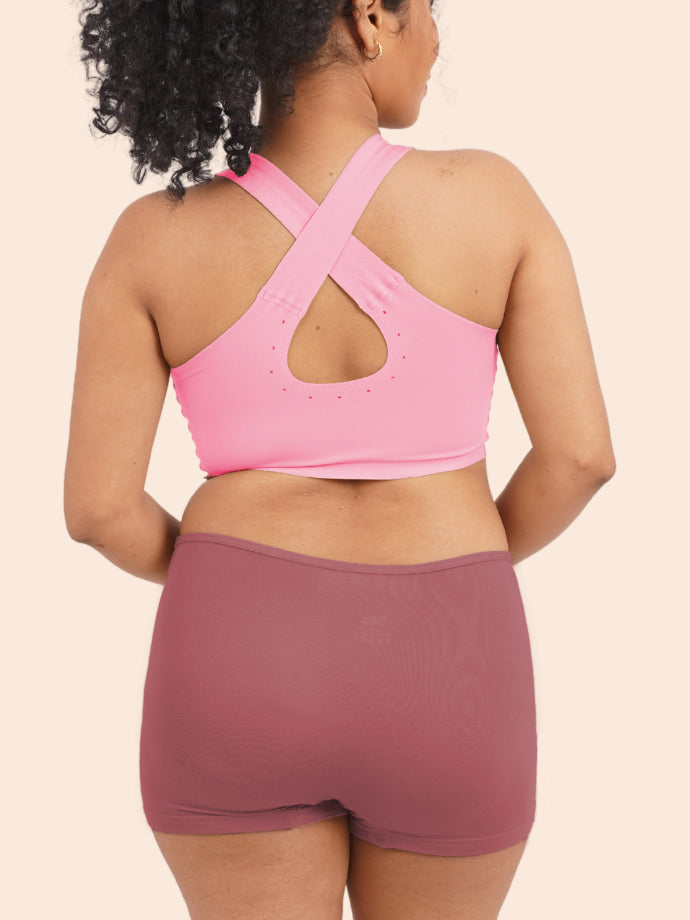 Pack of 6 - Moisture-Wicking Modal Fabric Boyshorts - Red