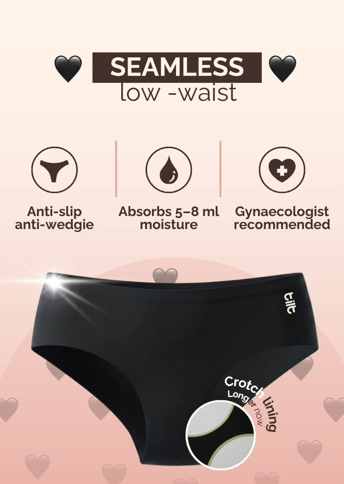 4 Pack - Black Low-waist Seamless Underwear