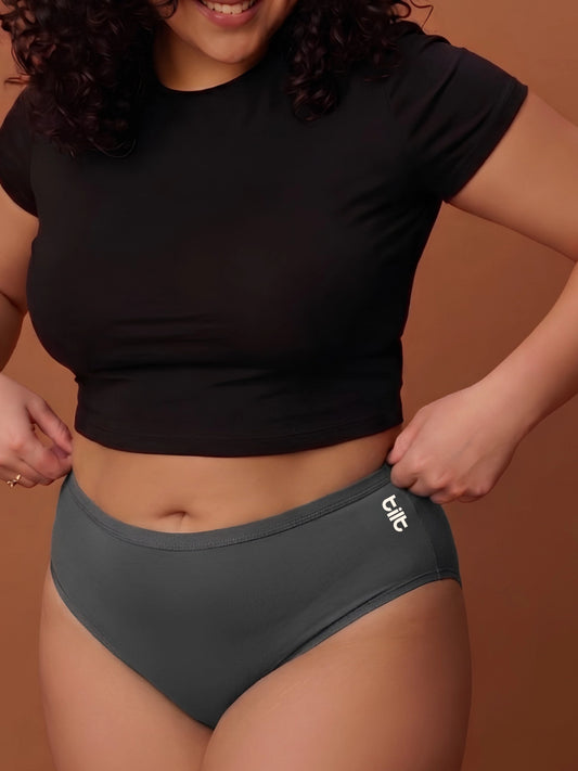 5 Pack - Grey Bamboo Absorbent Underwear