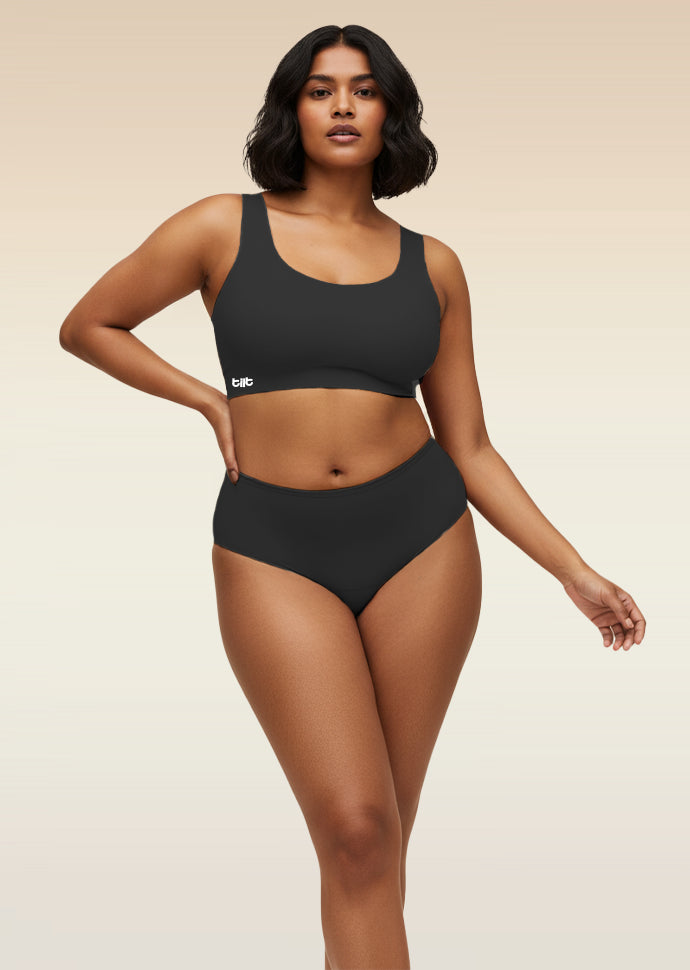 Black Set - Fursat Racerback Bra & Modal Underwear
