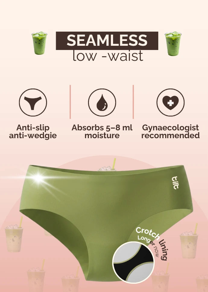 2 Pack - Green Low-waist Seamless Underwear