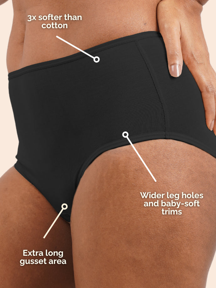 Assorted Pack of 3 Modal - Moisture-Wicking Undies - Black, Beige and Grey