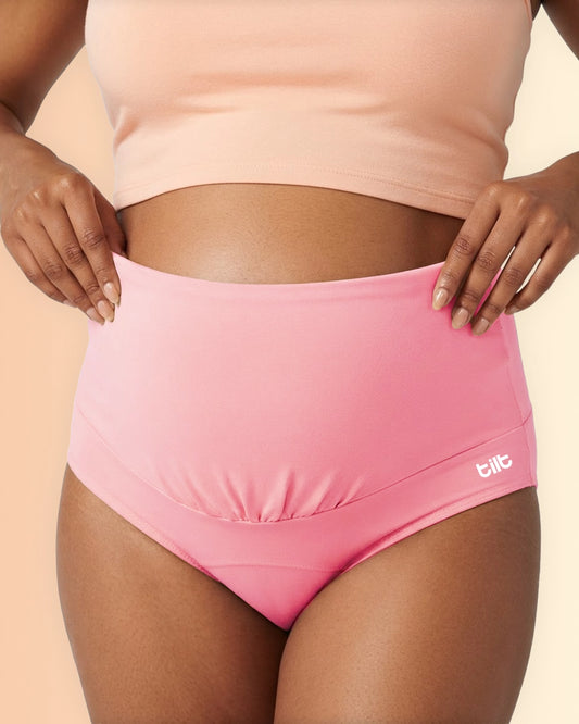 6 Pack - Leakproof Maternity Underwear Pink - Over Bump