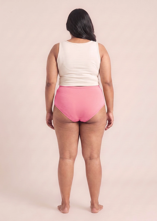 5 Pack - Pink High-waist Cotton Absorbent Underwear