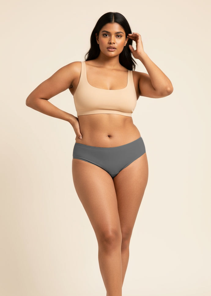 3 Pack - Grey Low-waist Absorbent Underwear