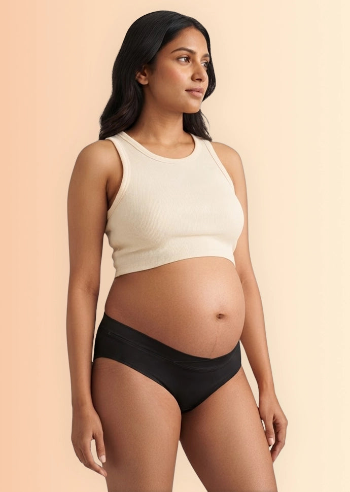 Leakproof Maternity Underwear Black - Below Bump