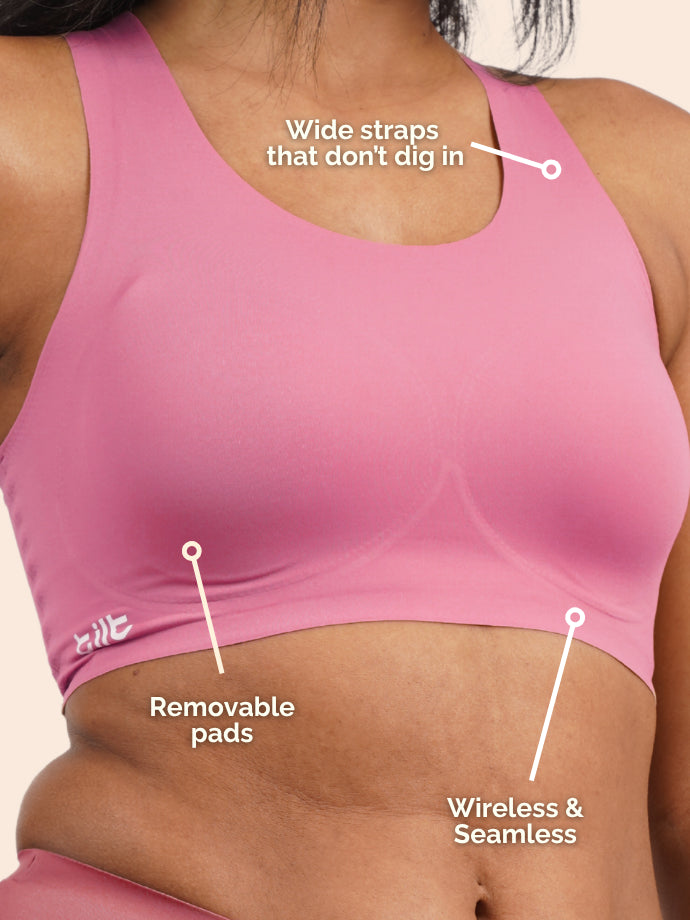 Pack of 4 - Tilt x Dr. Cuterus Fursat Bra - Crossback Pink