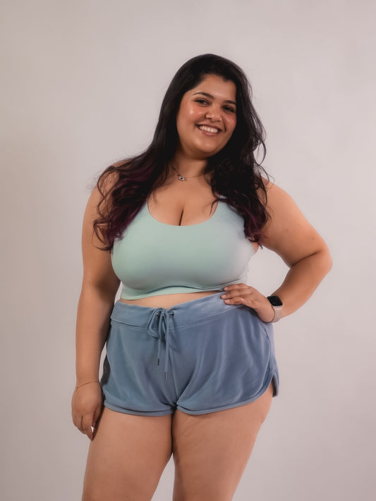 Tilt Blue Racerback Fursat Bra – breathable comfort bra for women, wire-free and seamless.