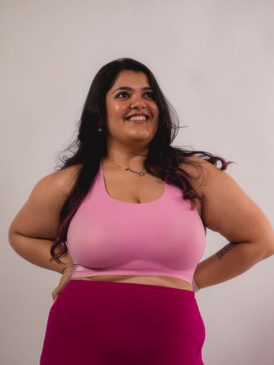 Tilt Pink Crossback Fursat Bra – breathable comfort bra for women, wire-free and seamless.