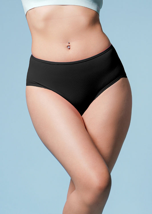 6 Pack - Black High-waist Bamboo Underwear