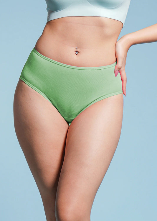 6 Pack - Green High-waist Bamboo Underwear