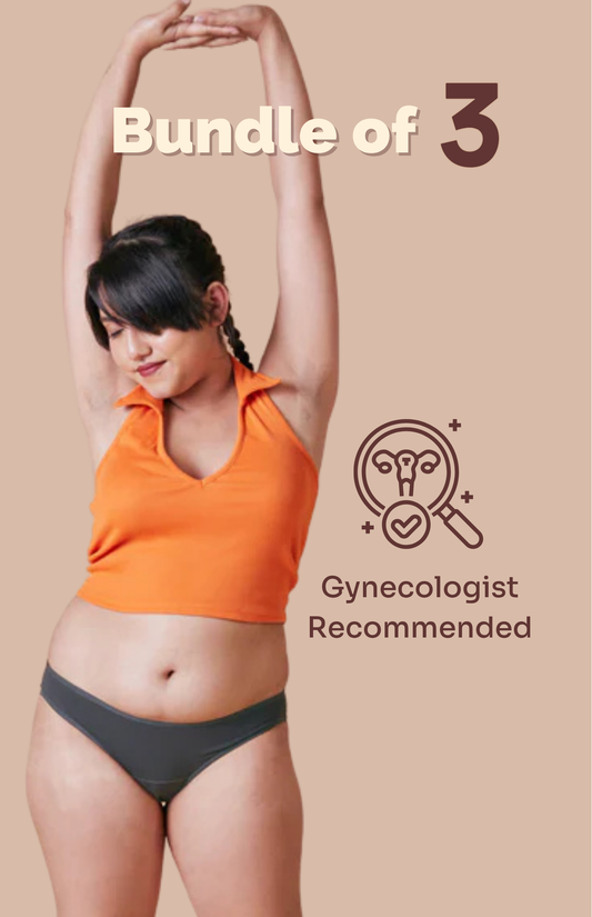 Pepper Grey Modal Fabric Underwear Bundle of 3 | Gynec Recommended Underwear for Women | Tilt Intimates