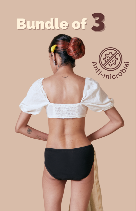 Panther Black Modal Fabric Underwear Bundle of 3 | Anti-Microbial Underwear for Women | Tilt Intimates