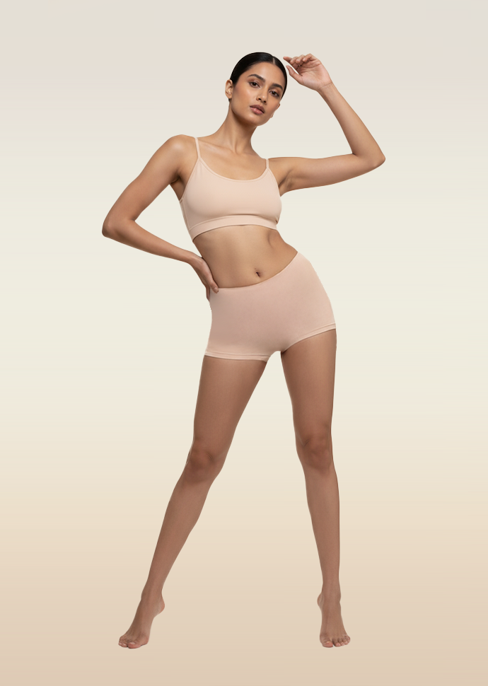 3 Pack - Beige Absorbent Boyshorts