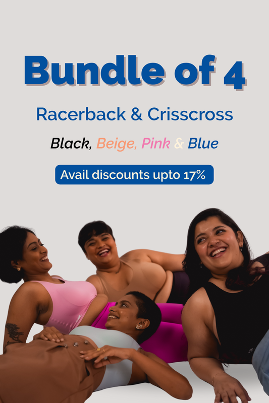 Fursat Comfortable Racerback & Crisscross Bras for Daily Use | Bundle of 4 | Tilt Intimates