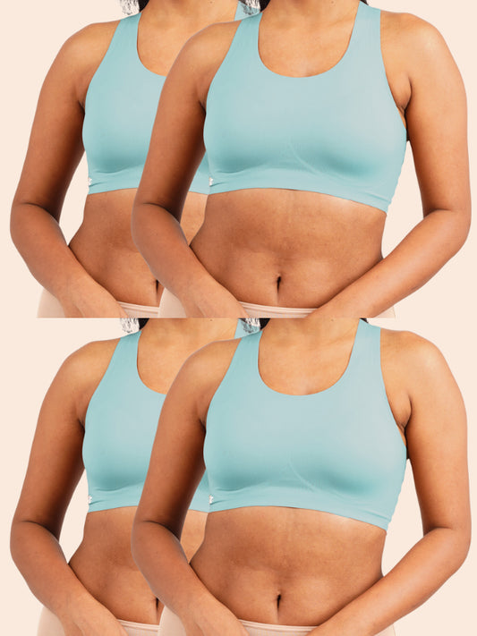 Pack of 4 - Tilt x Dr. Cuterus Fursat Bra - Racerback Blue