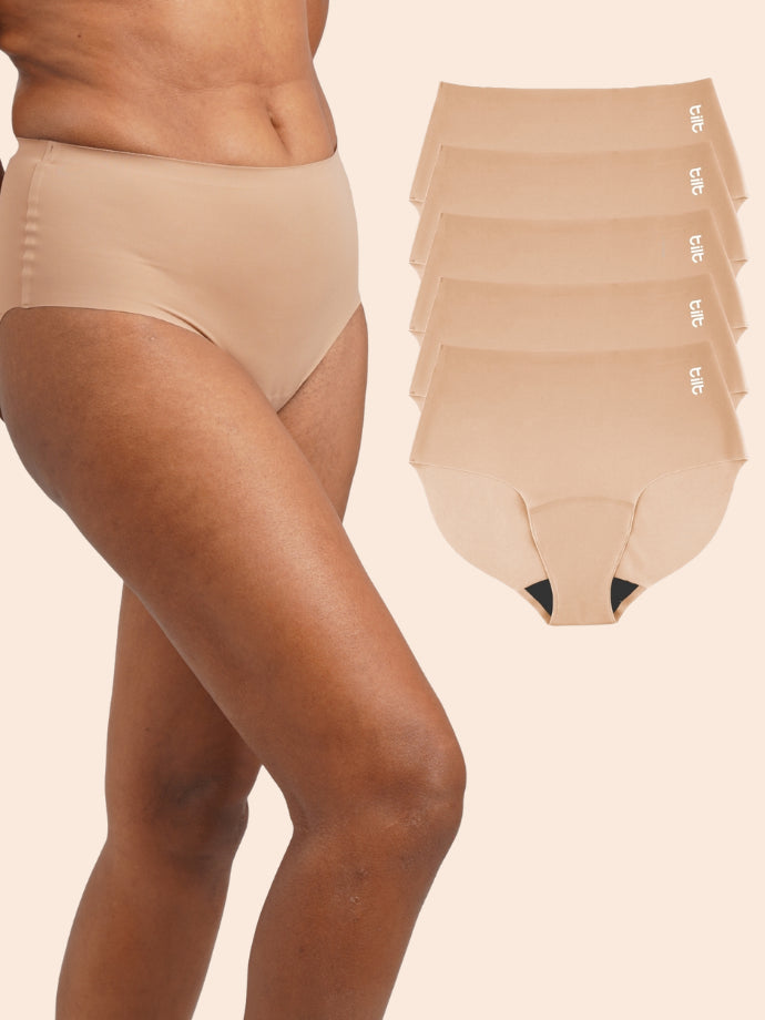 Pack of 5 - Moisture-Wicking Seamless Underwear - Dune Beige