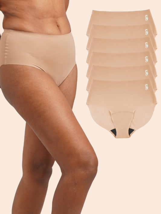 Pack of 6 - Moisture-Wicking Seamless Underwear - Dune Beige