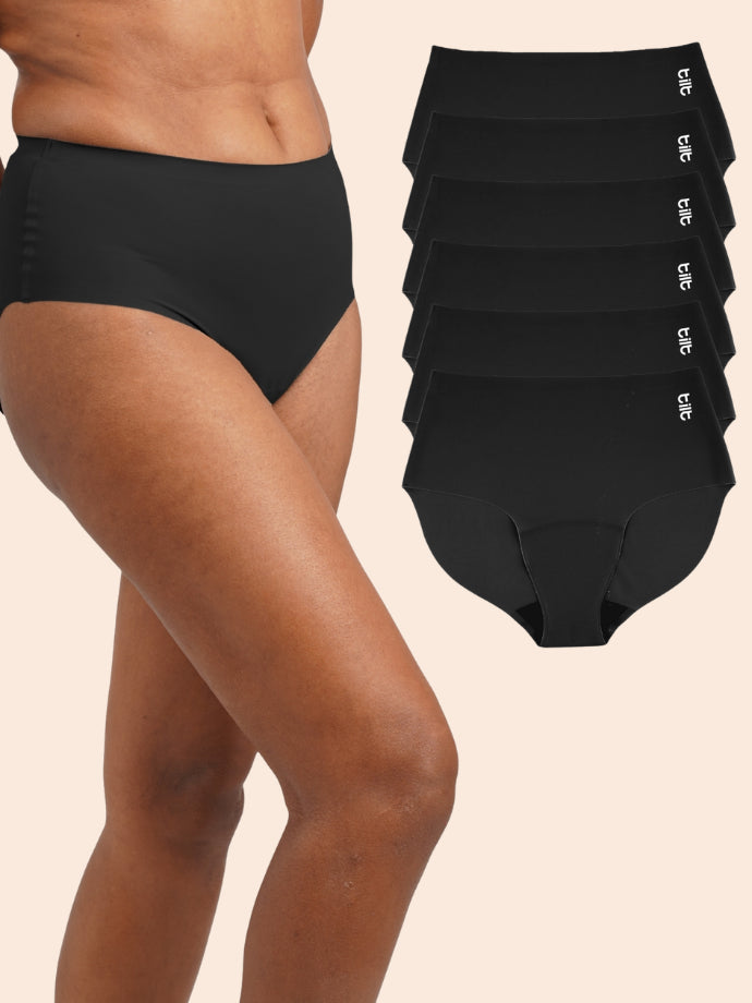 Pack of 6 - Moisture-Wicking Seamless Underwear - Aero Black