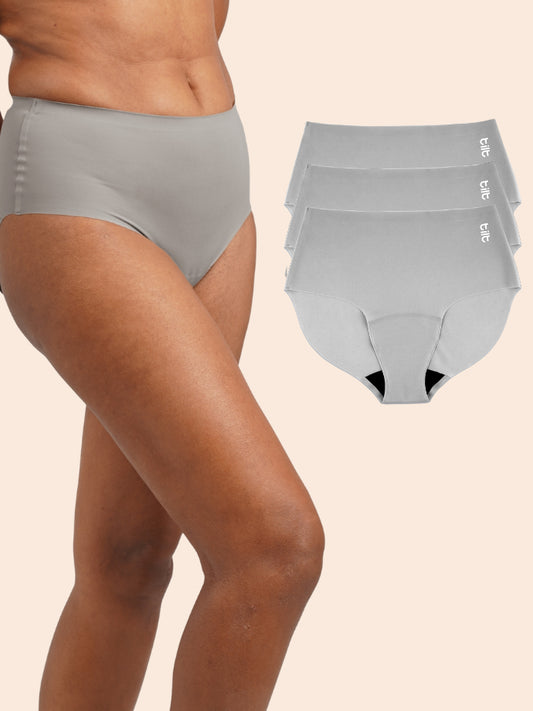 Pack of 3 - Moisture-Wicking Seamless Underwear - Vapour Grey