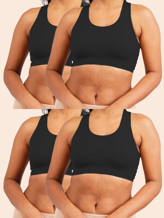 Pack of 4 - Tilt x Dr. Cuterus Fursat Bra - Racerback Black