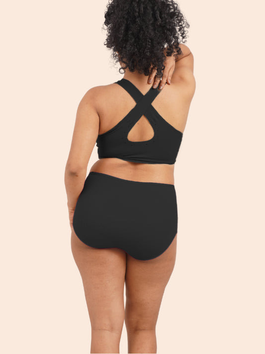 Tilt x Dr. Cuterus - Fursat Racerback Black Bra and Panther Black Midwaist Underwear Set