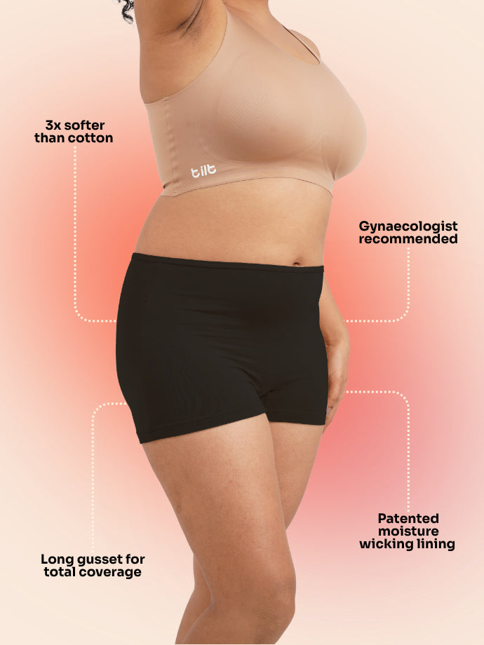 Pack of 5 - Moisture-Wicking Modal Fabric Boyshorts - Black