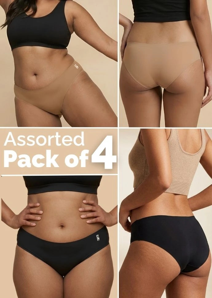 Assorted 4 Pack - Basics Low-waist Seamless Underwear