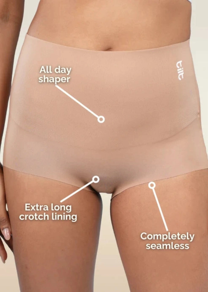 Set - White Minimiser Bra and Beige Shaper Underwear