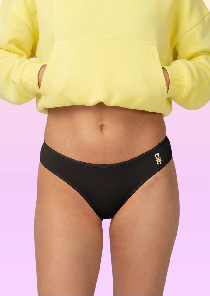 2 Pack - Teen! Low-waist Bamboo Absorbent Underwear - Black