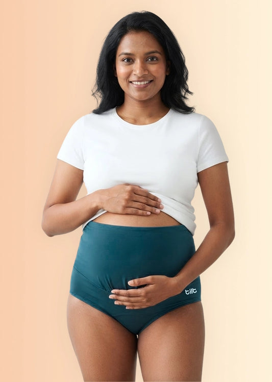 Leakproof Maternity Underwear Blue - Over Bump