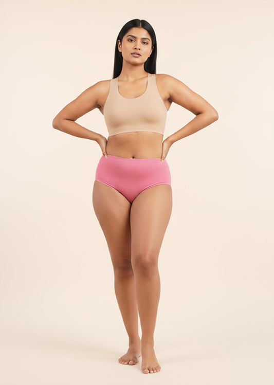 3 Pack - Pink Mid-waist Absorbent Underwear