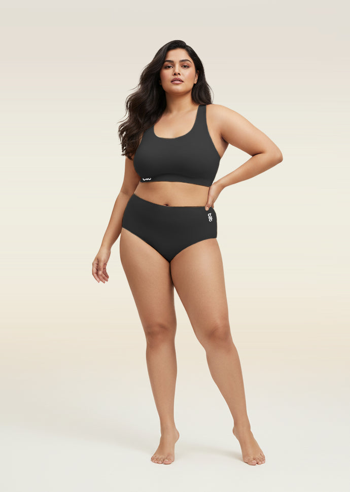 Black Set - Fursat Racerback Bra & Seamless Underwear