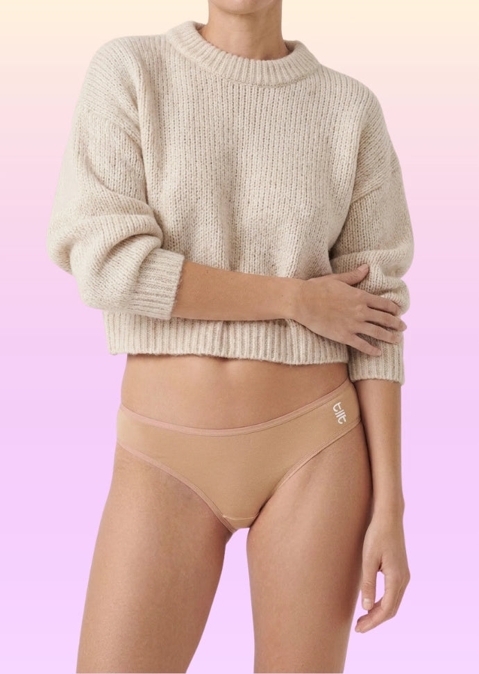 3 Pack - Teen! Low-waist Bamboo Absorbent Underwear - Beige