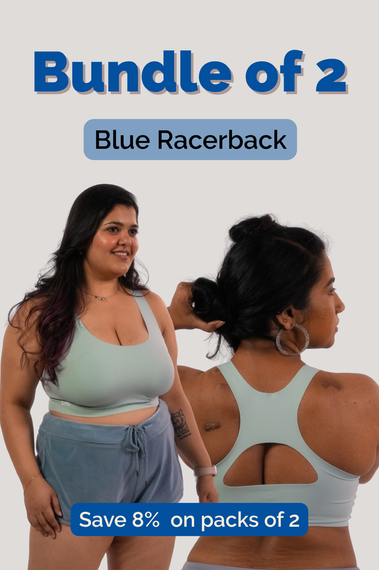 Blue Racerback - Pack of 2 Fursat Bra