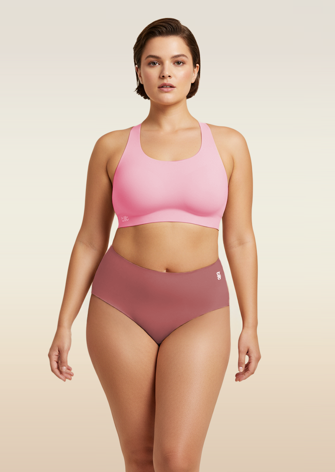 Pink Set - Fursat Crossback Bra & Seamless Underwear