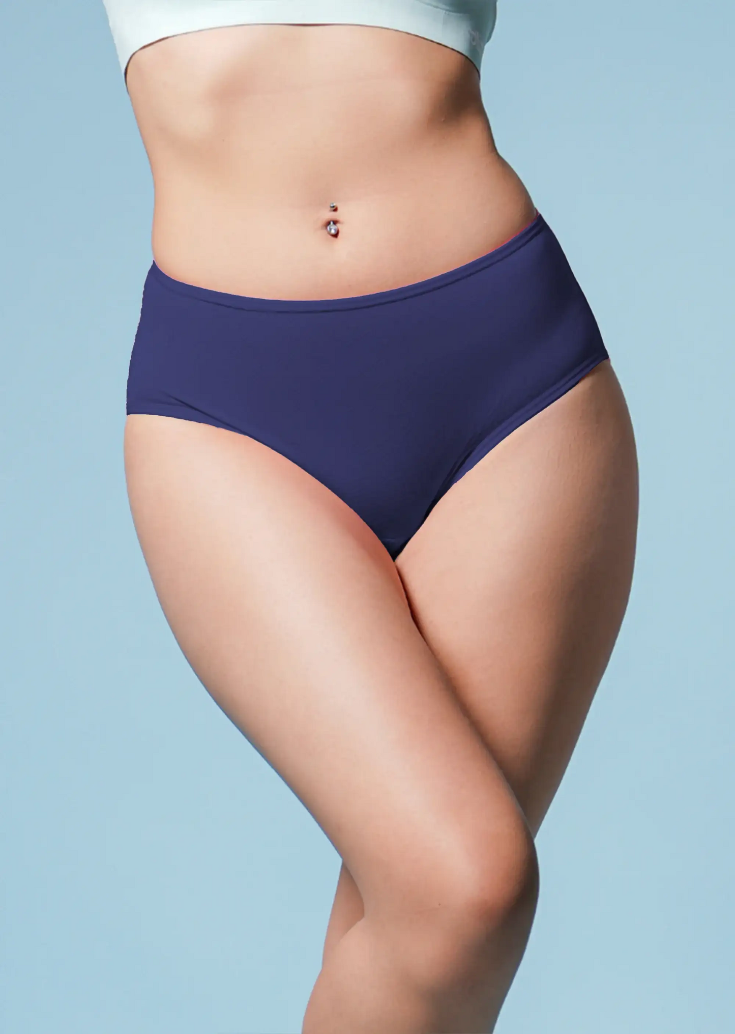 2 Pack - Blue High-waist Bamboo Underwear