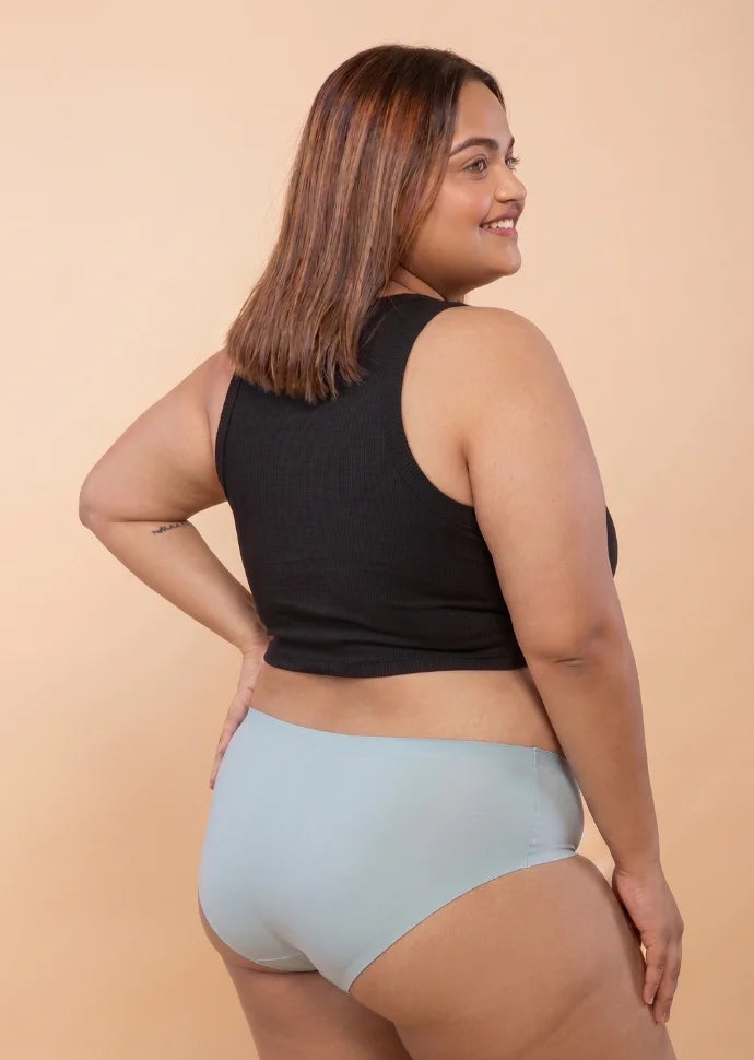 2 Pack - Blue Mid-waist Seamless Underwear