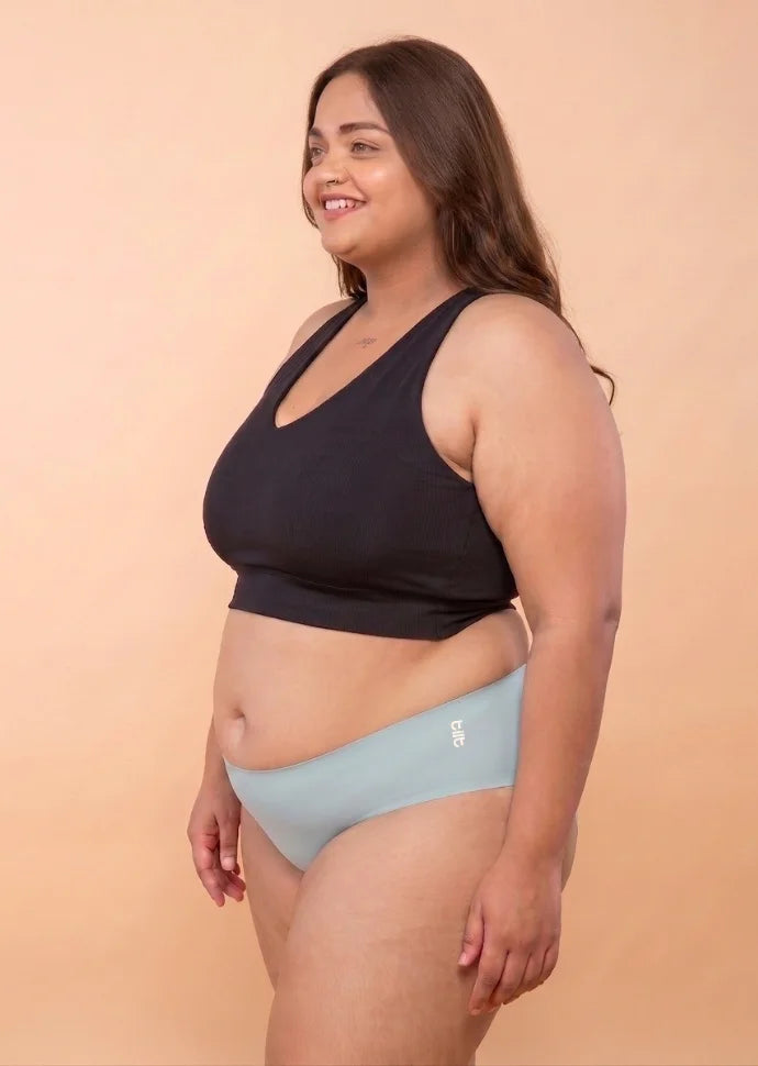 2 Pack - Blue Mid-waist Seamless Underwear