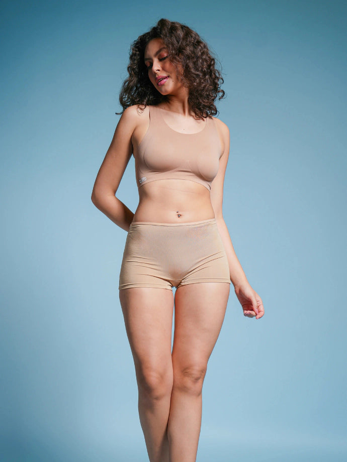 5 Pack - Beige Absorbent Boyshorts